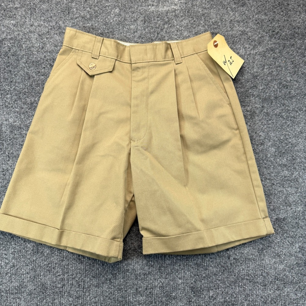 Vintage Sassy Becky Shorts Womens Size 25 Tan Twill Pleated Cuffed Hem Outdoor